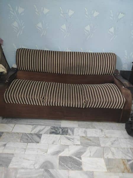 5 seater sofa set with glass table 1