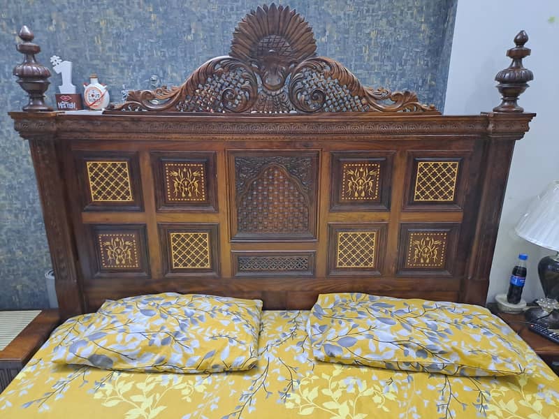 Pure Wooden King Size Bed Set 6