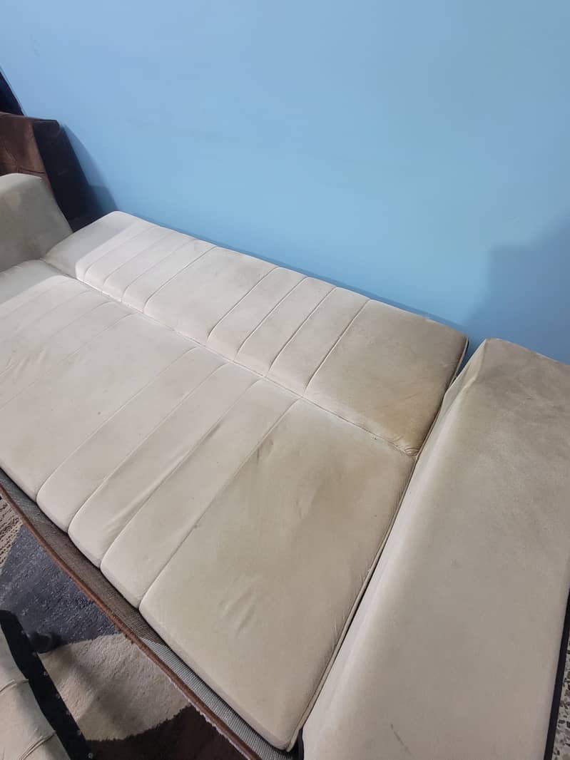 Sofa Come Bed 3 seater with 2 Stools 0