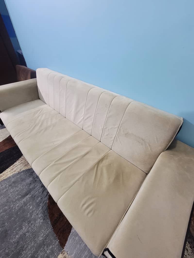 Sofa Come Bed 3 seater with 2 Stools 2