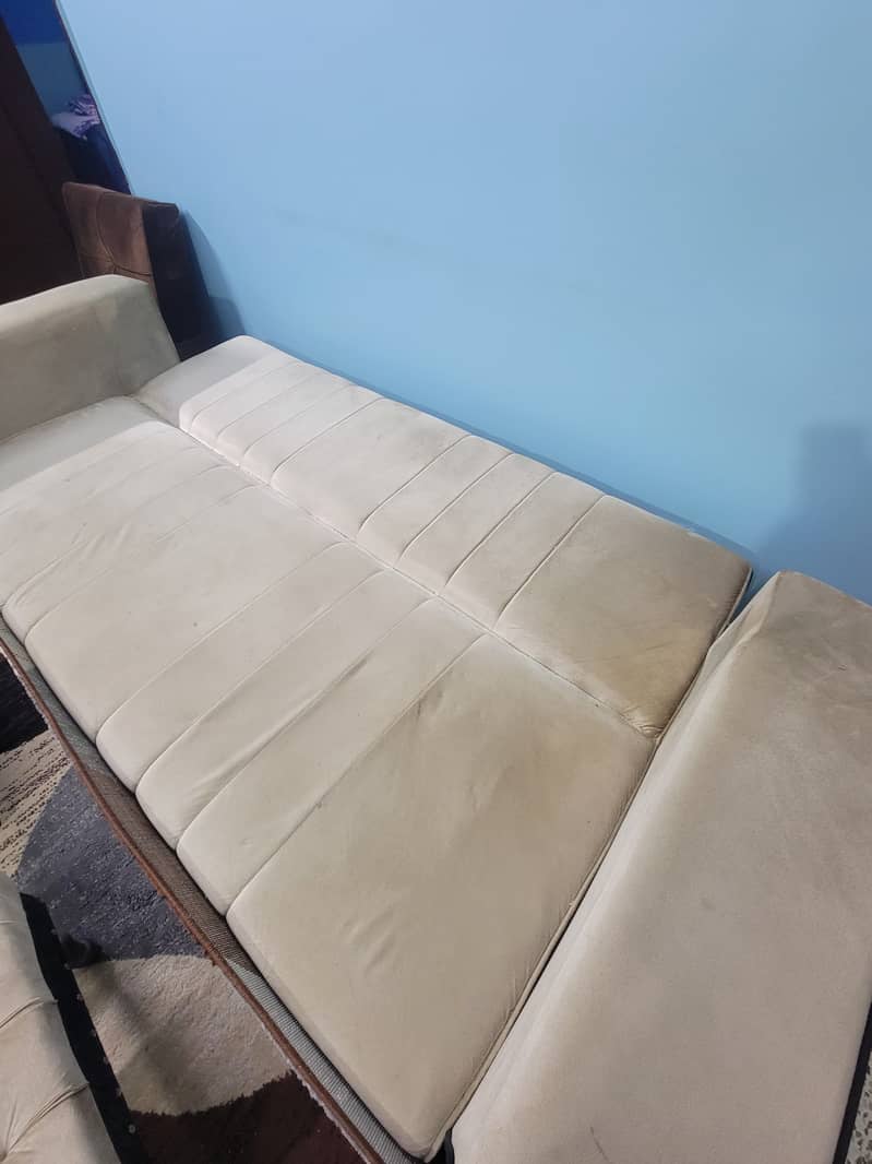 Sofa Come Bed 3 seater with 2 Stools 3