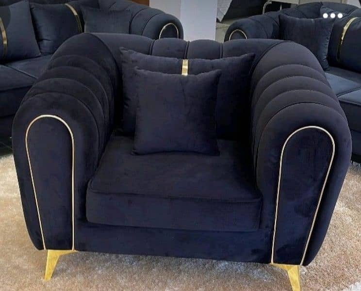 5 seater sofa . . . foam tuck style. . . . brass feets 0