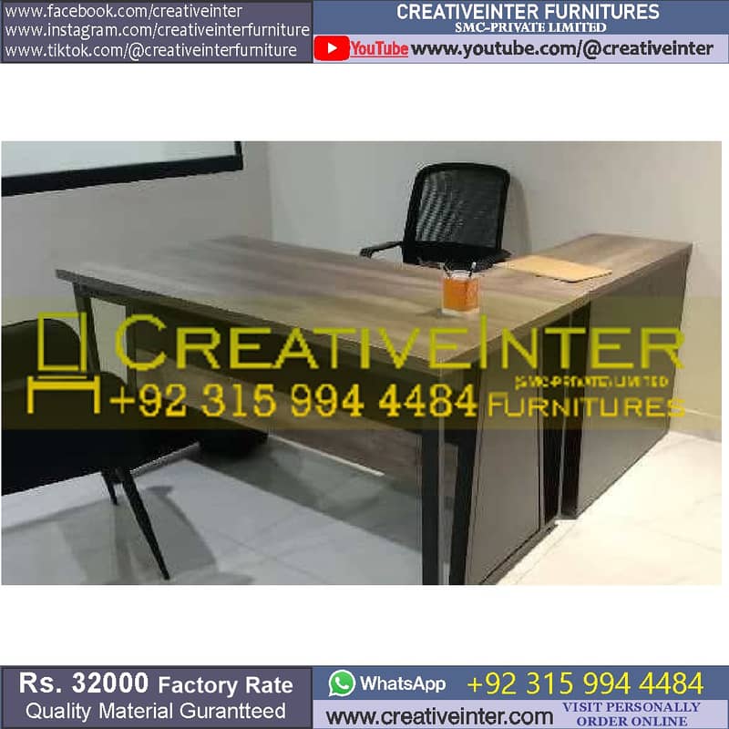 Study Workstation Computer Office Table Reception Desk Chair Laptop 14