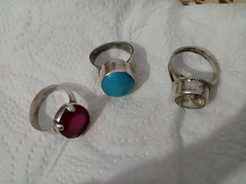 03 x Rings (Silver with Original Stones) 2