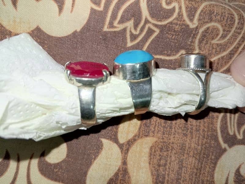 03 x Rings (Silver with Original Stones) 4