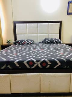 Double Bed king size white mix wood 100% new quality