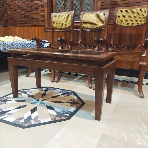 Pure Tari Wooden Chair 6 with glass table 3