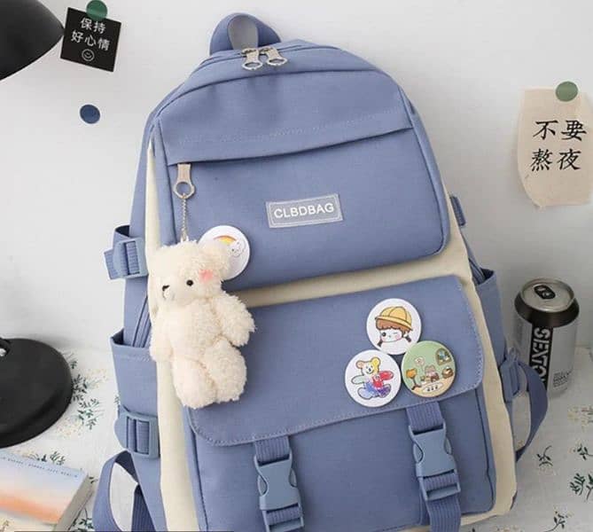 1 x 4 Pcs Nylon Backpack For Girls And Boys 4