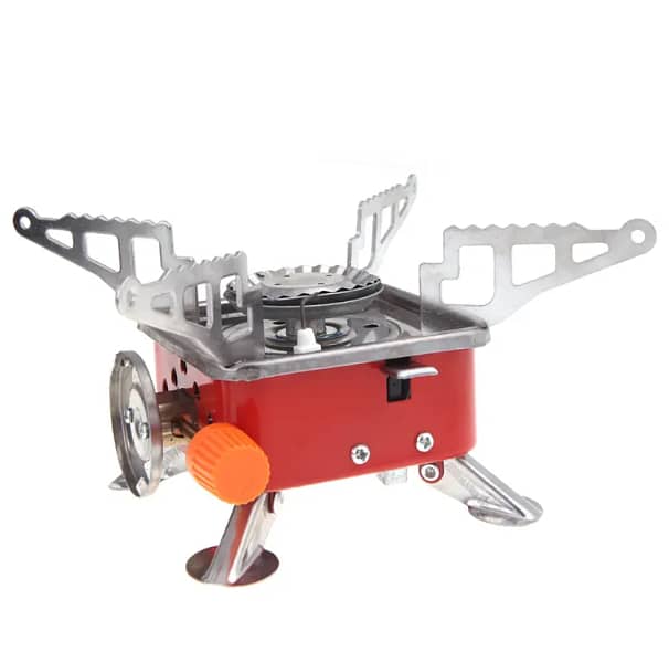 Mini Portable Square Stove For Backpacking Hiking Windproof Burner 4