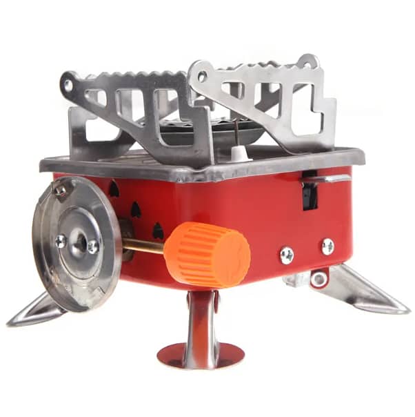 Mini Portable Square Stove For Backpacking Hiking Windproof Burner 6