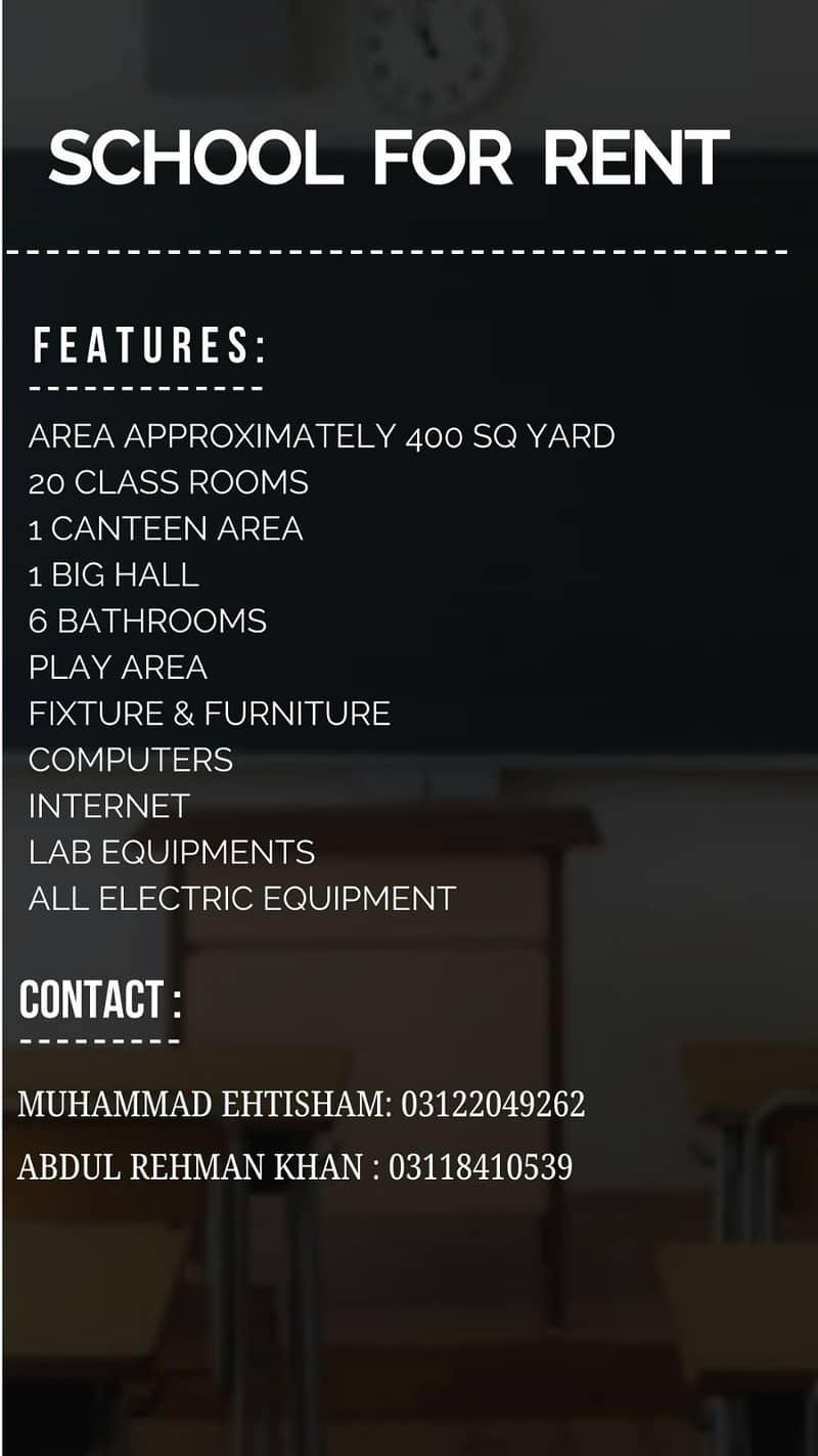 School for sale and building for rent 0