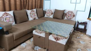 7 Seater L shaped Sofa with Center table 0