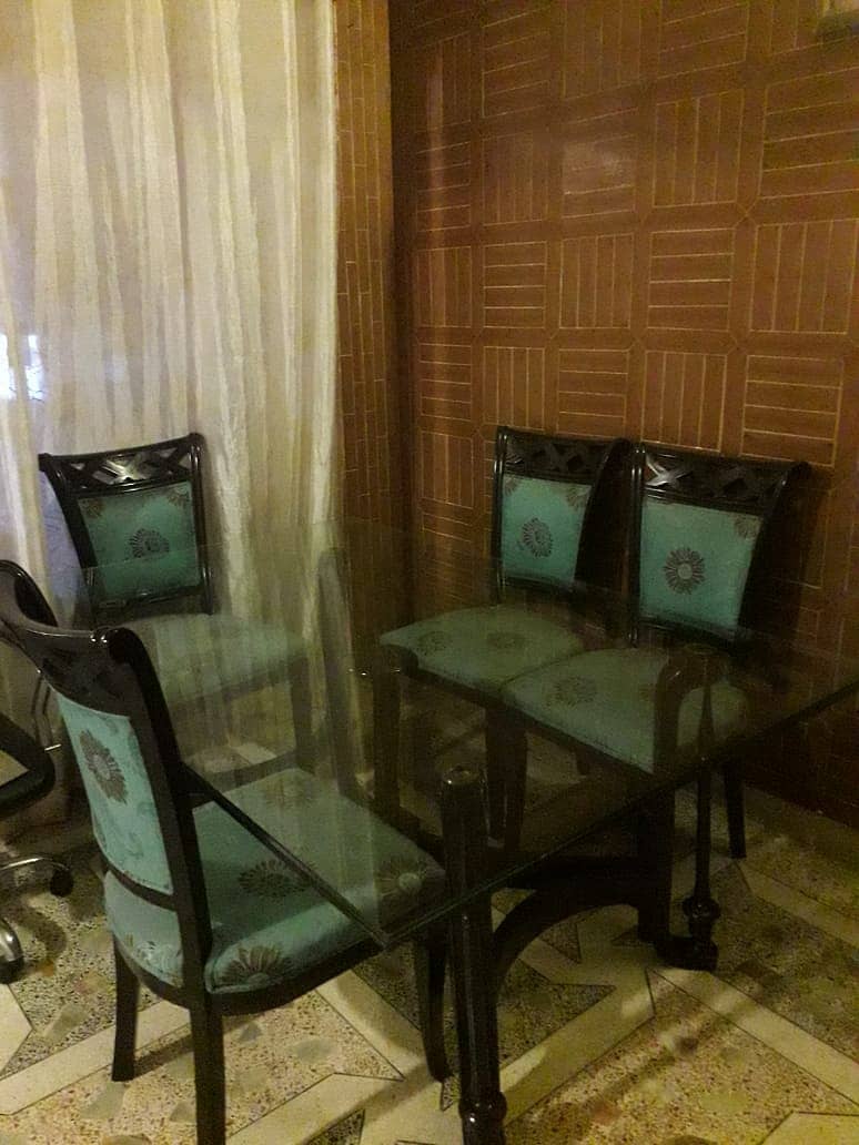6 Seater  dinning table for sale with 13 mm Glass top 2