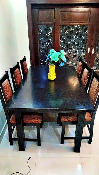 Dining Table Wooden + 6 Chairs 1