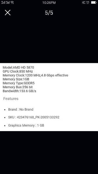 Ati Radeon 5870 (1GB 256bit DDR5) Graphics card 0