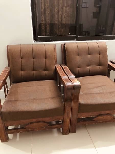 5 seater wooden sofa set 1