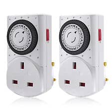 24 Hour Mechanical Mains Plug In Timer Switch Time Clock Socket UK 1