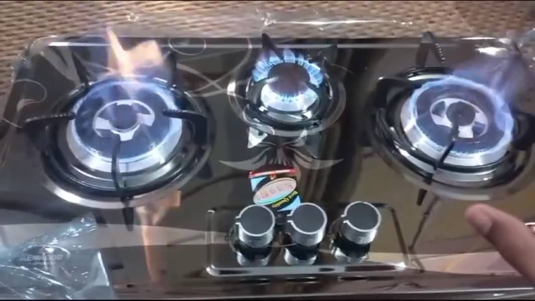 New design Steel 3 burner stove stylish with auto ignition 1