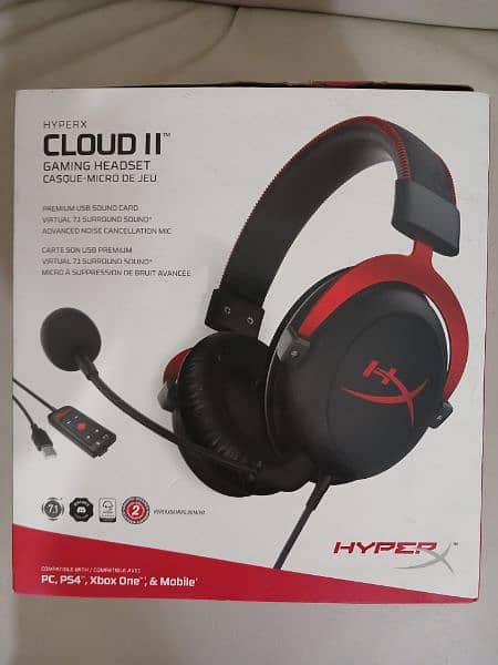 Original HyperX cloud II Gaming Headphones with box & accessories 7