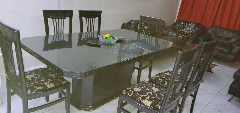 BLACK DICO PAINT DINING TABLE SET 6 SEATER 1