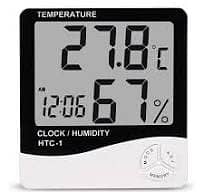 HTC-1 Electronic Temperature, Humidity, Time, Alarm etc Digital Clock 0
