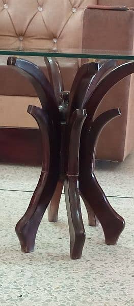 three centre table set wooden glass no damage no any fault 2