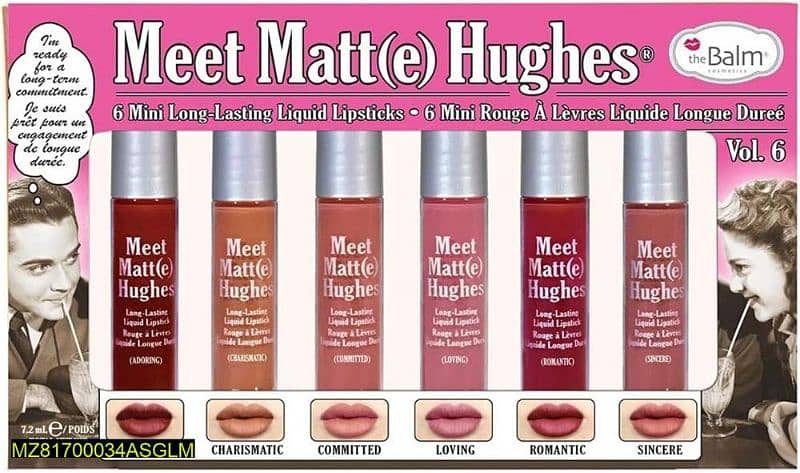 Matte lipsticks, pack of 6 0
