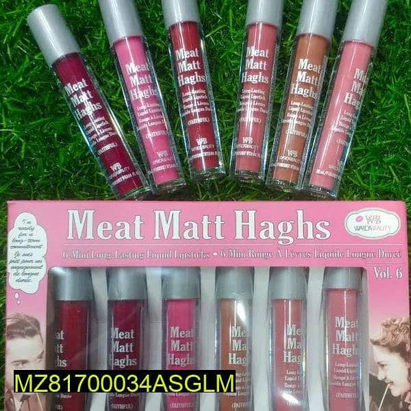 Matte lipsticks, pack of 6 1