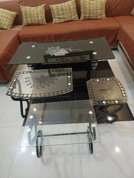 mirror center table and small 3 tables 4
