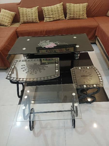 mirror center table and small 3 tables 5