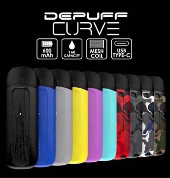 Depuff curve refillable pod device (vape) with extra coil (Combo) 1