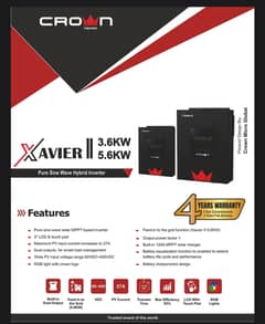 CROWN XAVIER-II 5.6KW(PV6KW) HYBRID Inverter ONLY WHATSAPP FOR ORDER!