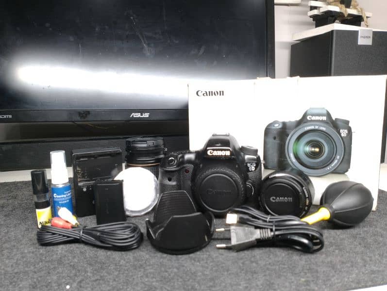 canon 6d camera with box, 50mm, 28/80 lenses & all accessories 0