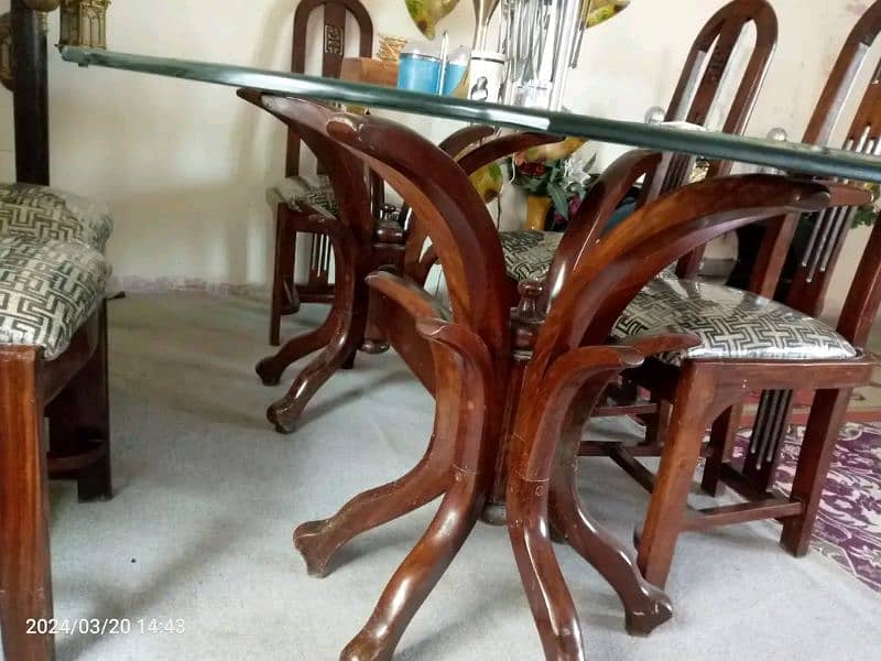 dining table for sale/6 seater dining/glass on top/wooden dining table 5