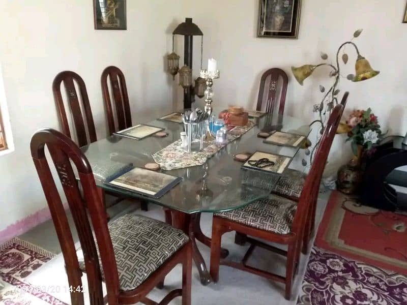 dining table for sale/6 seater dining/glass on top/wooden dining table 7