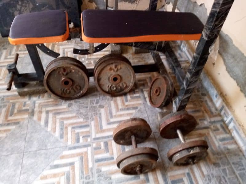 Bench press, Dumbbells, Weight Plates, Weight Rods 3