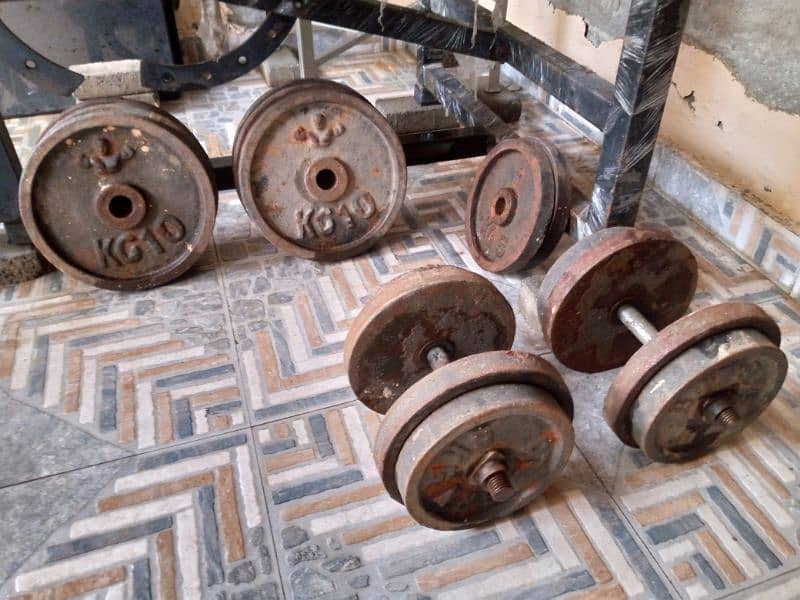 Bench press, Dumbbells, Weight Plates, Weight Rods 4
