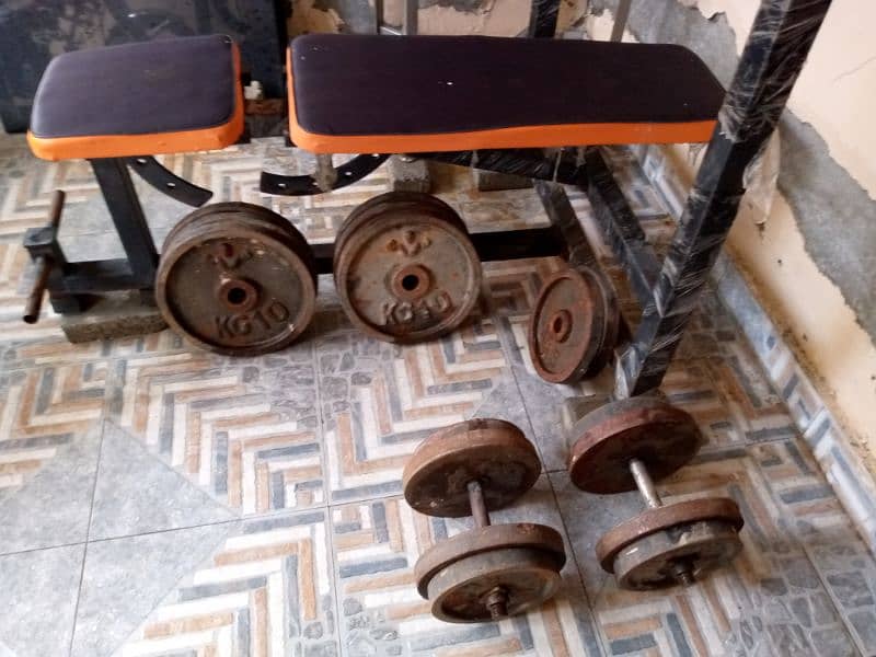 Bench press, Dumbbells, Weight Plates, Weight Rods 14