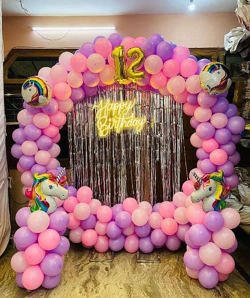 birthday Decoration | balloon garland | Event Decor | Panaflex print 1