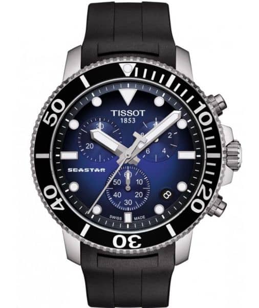 TISSOT Seastar 1000 Chronograph Black Rubber Strap T1204171704100 0