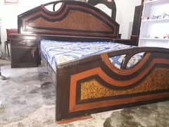 double bed with mattress show case and dressing