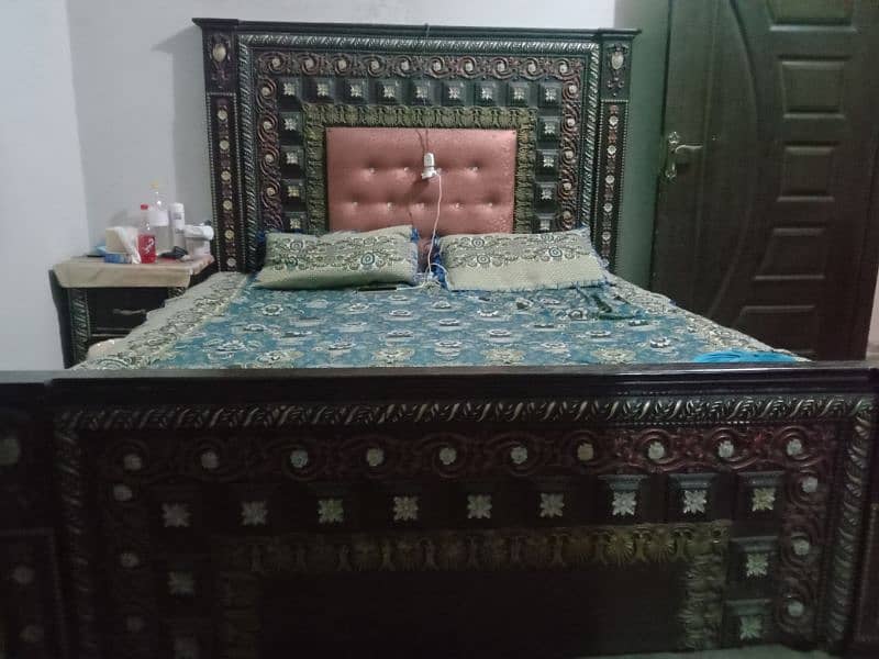 wooden king size Bed and Dressing 1