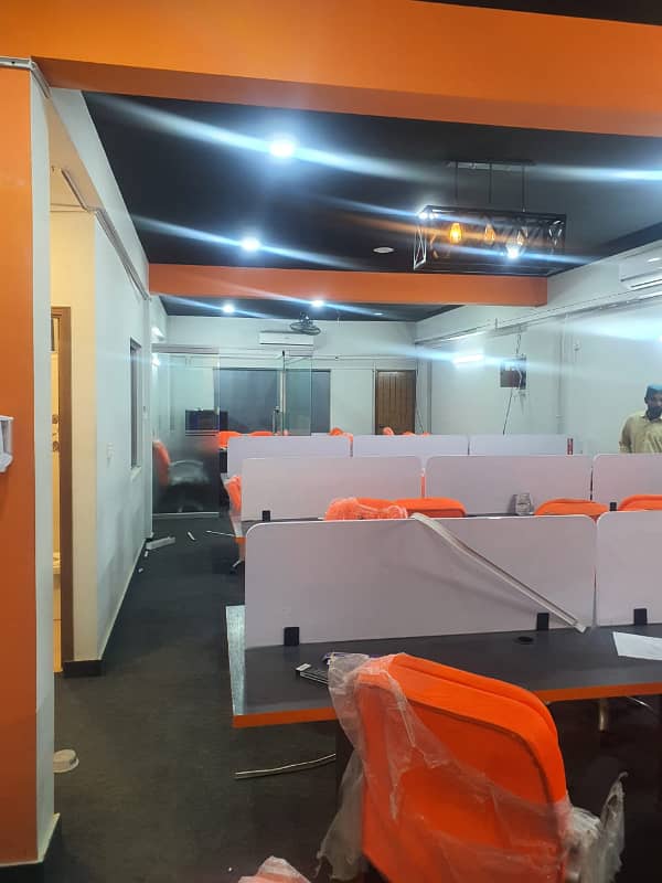 Phase 6 Vip Full Furnished Office For Rent 24&7 Time 55 Person Setting Lift Back Up 4