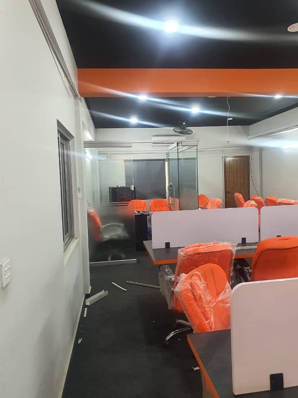 Phase 6 Vip Full Furnished Office For Rent 24&7 Time 55 Person Setting Lift Back Up 7