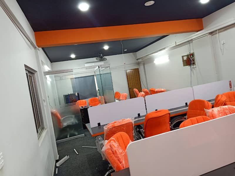 Phase 6 Vip Full Furnished Office For Rent 24&7 Time 55 Person Setting Lift Back Up 12