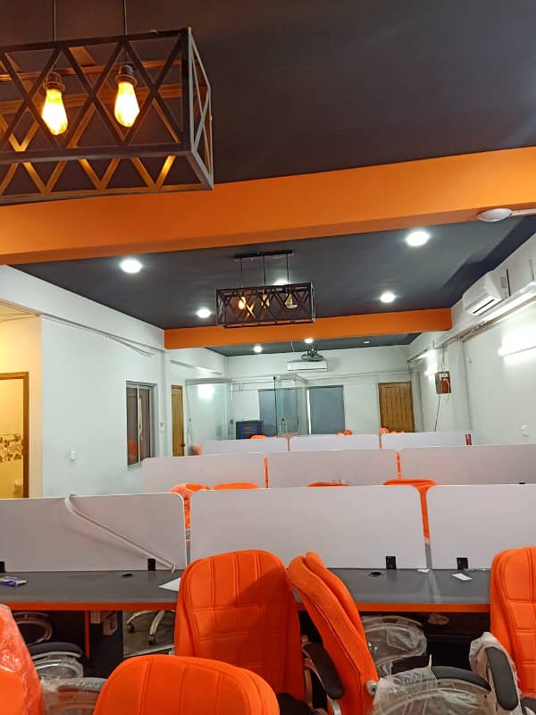 Phase 6 Vip Full Furnished Office For Rent 24&7 Time 55 Person Setting Lift Back Up 15