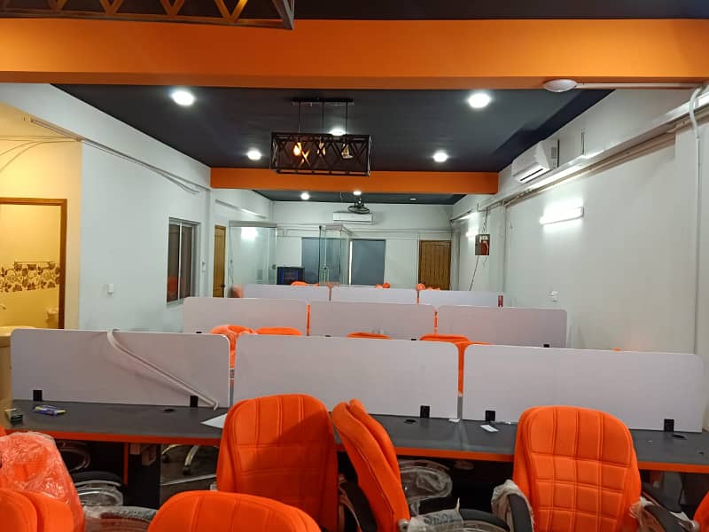 Phase 6 Vip Full Furnished Office For Rent 24&7 Time 55 Person Setting Lift Back Up 17