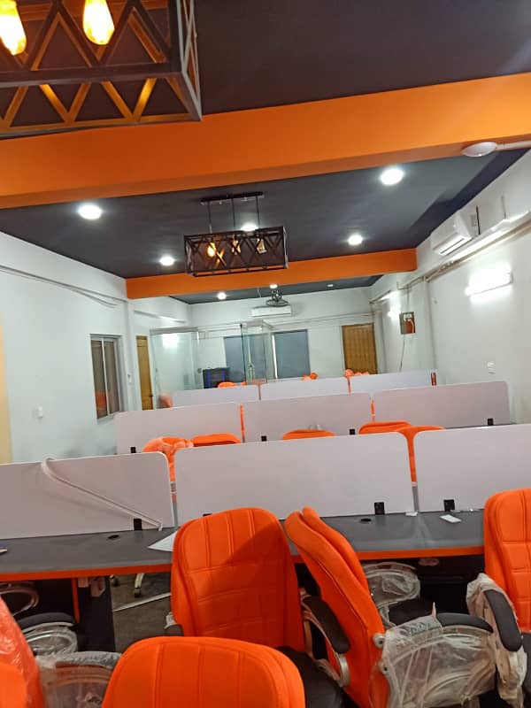 Phase 6 Vip Full Furnished Office For Rent 24&7 Time 55 Person Setting Lift Back Up 18