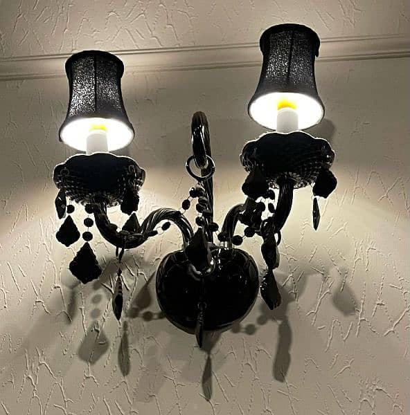 Chandelier crystal with four wall lamps 1