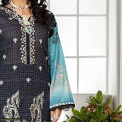 3 Pcs Safwa Women's Lawn Embroidered Unstitched Suit